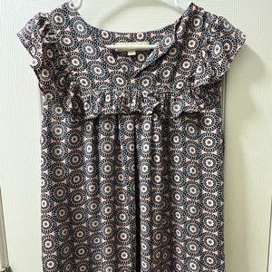 LOFT Women's Sleeveless Blouse, Pink Medallion Print, Size XS